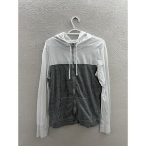 SO Juniors So Perfect Zip Hoodie Jacket Size XL White Gray Zip Up Lightweight